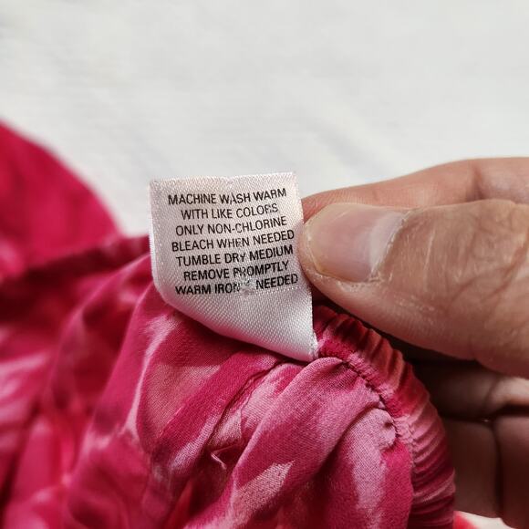 Pink Flowy Lightweight Floral Patterned Wide Leg Summer Pants - Picture 7 of 7